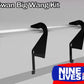 Image of a 3-Series Big Wang Kit '90-00 E36 by 9livesracing. The kit features a large rear wing with swan neck mounts for optimal lift-to-drag ratio. The logo of 9livesracing is displayed at the bottom right, featuring a design of nine stick figures running, set against a red and blue background.
