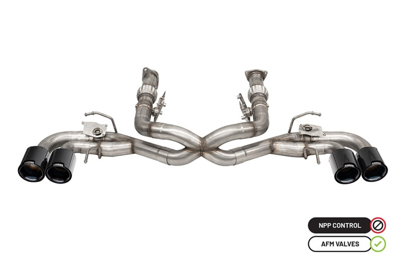 Corsa 2020-2025 Chevrolet Corvette C8 RWD 3in Delete 4 Valve Cat-Back w/NPP w/4.5in CF Black PVDTips - Graveyard Performance