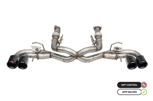 Corsa 2020-2025 Chevrolet Corvette C8 RWD 3in Delete 4 Valve Cat-Back w/NPP w/4.5in CF Black PVDTips - Graveyard Performance