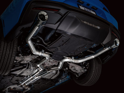 AWE 2024 Ford Mustang GT Fastback S650 RWD Track Edition Catback Exhaust w/ Dual Chrome Silver Tips - Graveyard Performance