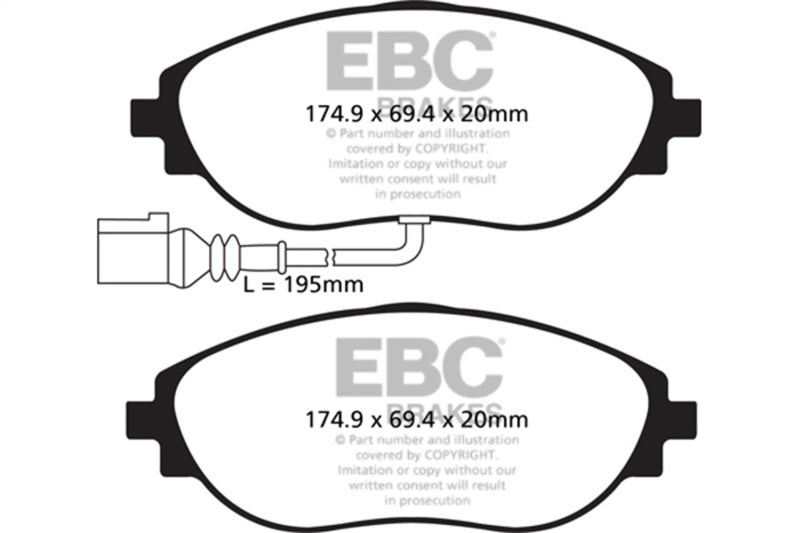 EBC 14-20 Audi S3 2.0 Turbo Yellowstuff Front Brake Pads - Graveyard Performance