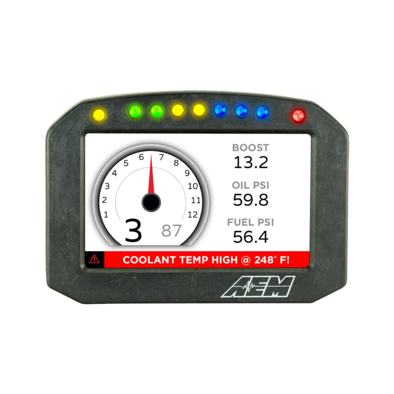 AEM CD-5LG Carbon Logging Flush Digital Dash Display w/ Internal 20Hz GPS & Antenna - Graveyard Performance