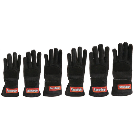 RaceQuip Black 2-Layer SFI-5 Glove Kid - Large K10
