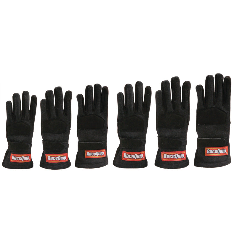 RaceQuip Black 2-Layer SFI-5 Glove Kid - XSM K7 - Graveyard Performance