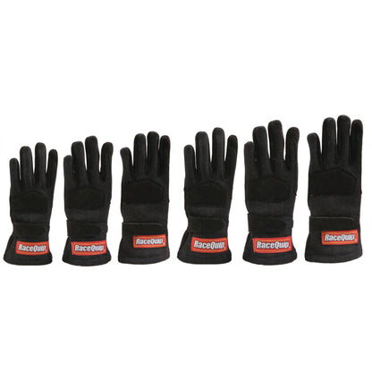 RaceQuip Black 2-Layer SFI-5 Glove Kid - XSM K7 - Graveyard Performance