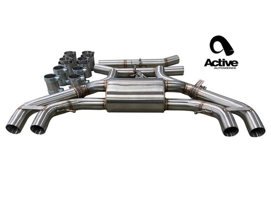 X3M and X4M Valved Rear Axle-back Exhaust - Exhaust w Tips - w carbon over black chrome tips