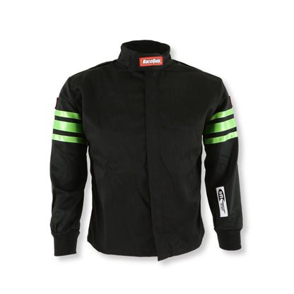 RaceQuip Green Trim SFI-1 JR. Jacket - Kids Large - Graveyard Performance