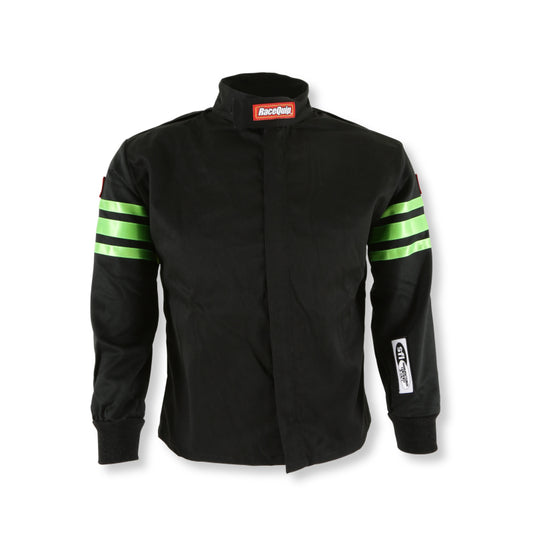 RaceQuip Green Trim SFI-1 JR. Jacket - Kids Large