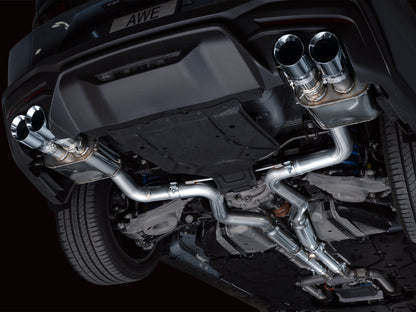 AWE 2024 Ford Mustang GT Fastback S650 RWD SwitchPath Catback Exhaust w/ Quad Chrome Silver Tips - Graveyard Performance