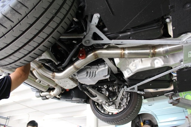 F87 M2 Competition Signature Exhaust System includes Active F-brace (Tip color:Matte Black) - Graveyard Performance