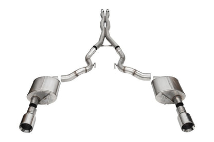 Corsa 24+ Ford Mustang GT Conv. Xtreme Cat-Back Ex. Sys. 3.0in Dual Rear Ex w/4.5in StraightCut Tips - Graveyard Performance