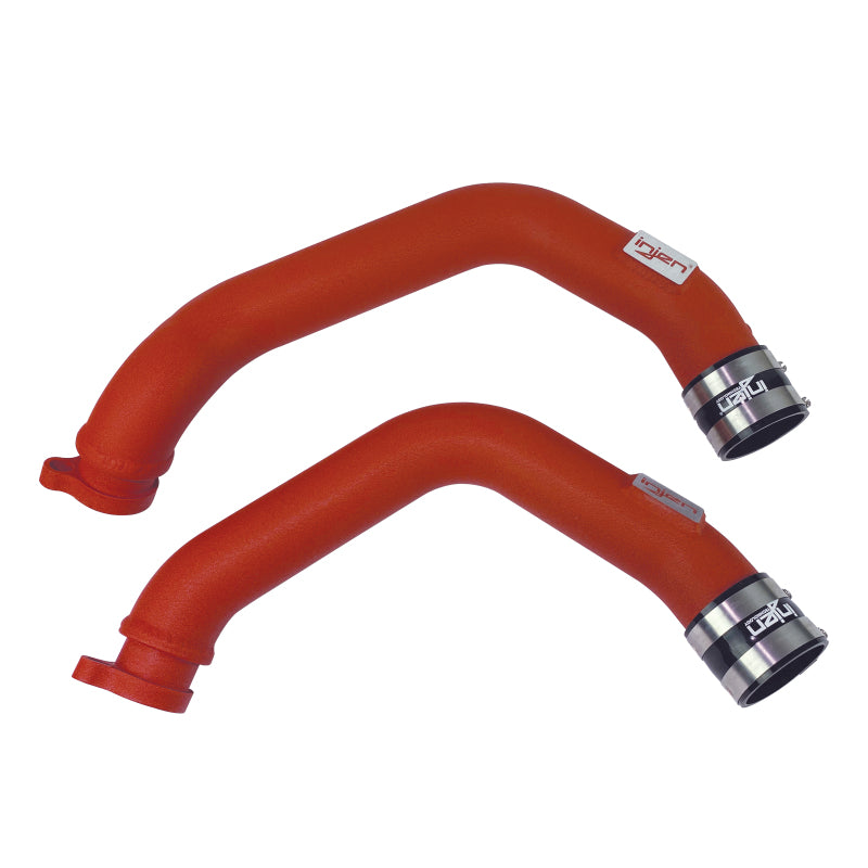 Injen 15-16 BMW M3(F80)/M4 (F82/83) 3.0L L6 Twin Turbo 2PC Aluminum Int. Charge Pipe - Wrinkle Red - Graveyard Performance