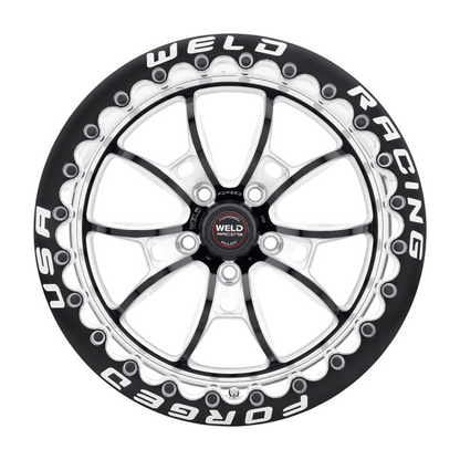 Weld RT-S S80 15x10 / 5x115 BP / 6.5in BS Black Wheel - Black Single Beadlock MT - Graveyard Performance