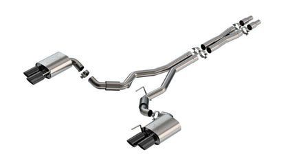 Borla 2024 Ford Mustang GT 5.0L V8 3 in ATAK Catback Non-Active Exhaust- Black Chrome Quad Tip - Graveyard Performance