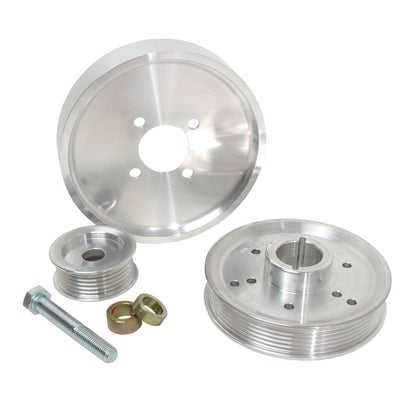 BBK 02-04 Mustang 4.6 GT Underdrive Pulley Kit - Lightweight CNC Billet Aluminum (3pc) - Graveyard Performance