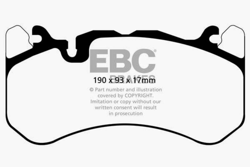 EBC 13-14 Audi RS7 4.0TT (w/Cast Iron Rotors & Trapezoid Weights) Yellowstuff Front Brake Pads - Graveyard Performance