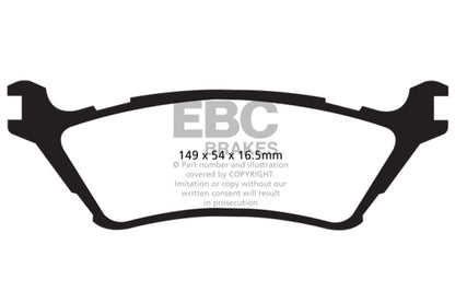 EBC 15+ Ford F150 2.7 Twin Turbo (2WD) Yellowstuff Rear Brake Pads - Graveyard Performance