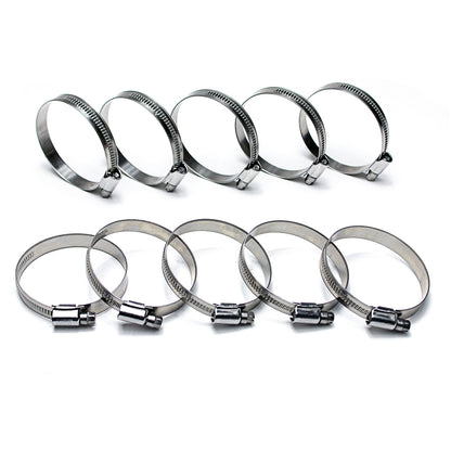 HPS Stainless Steel Embossed Hose Clamps Size 24 10pcs Pack 1-1/2 inch - 2 inch 38mm-51mm