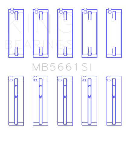 King Audi / Volkswagen ADZ/AWT/APK 1.6/1.8/2.0L Crankshaft Main Bearing Set (Set of 5) (Size  0.25) - Graveyard Performance