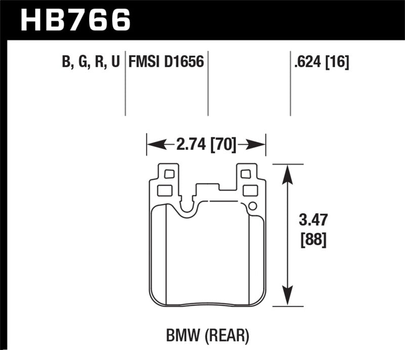 Hawk BMW M4 DTC-70 Race Rear Brake Pads - Graveyard Performance