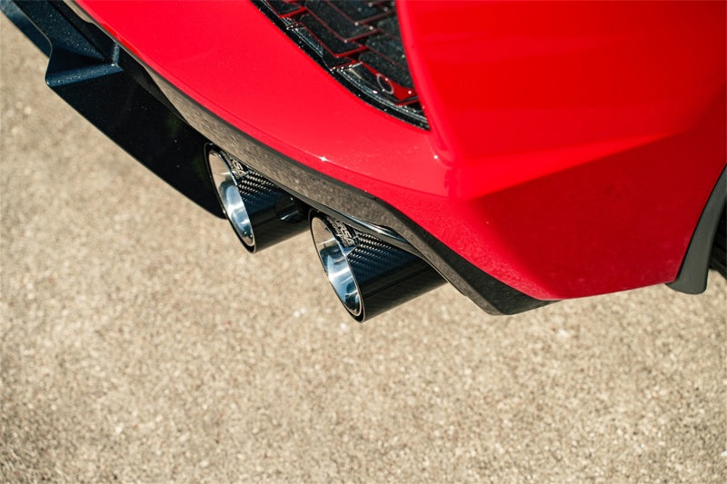 Corsa 2020-2025 Chevrolet Corvette C8 RWD 3in Track Cat-Back Delete Exhaust w/4.5in CF Polished Tips - Graveyard Performance