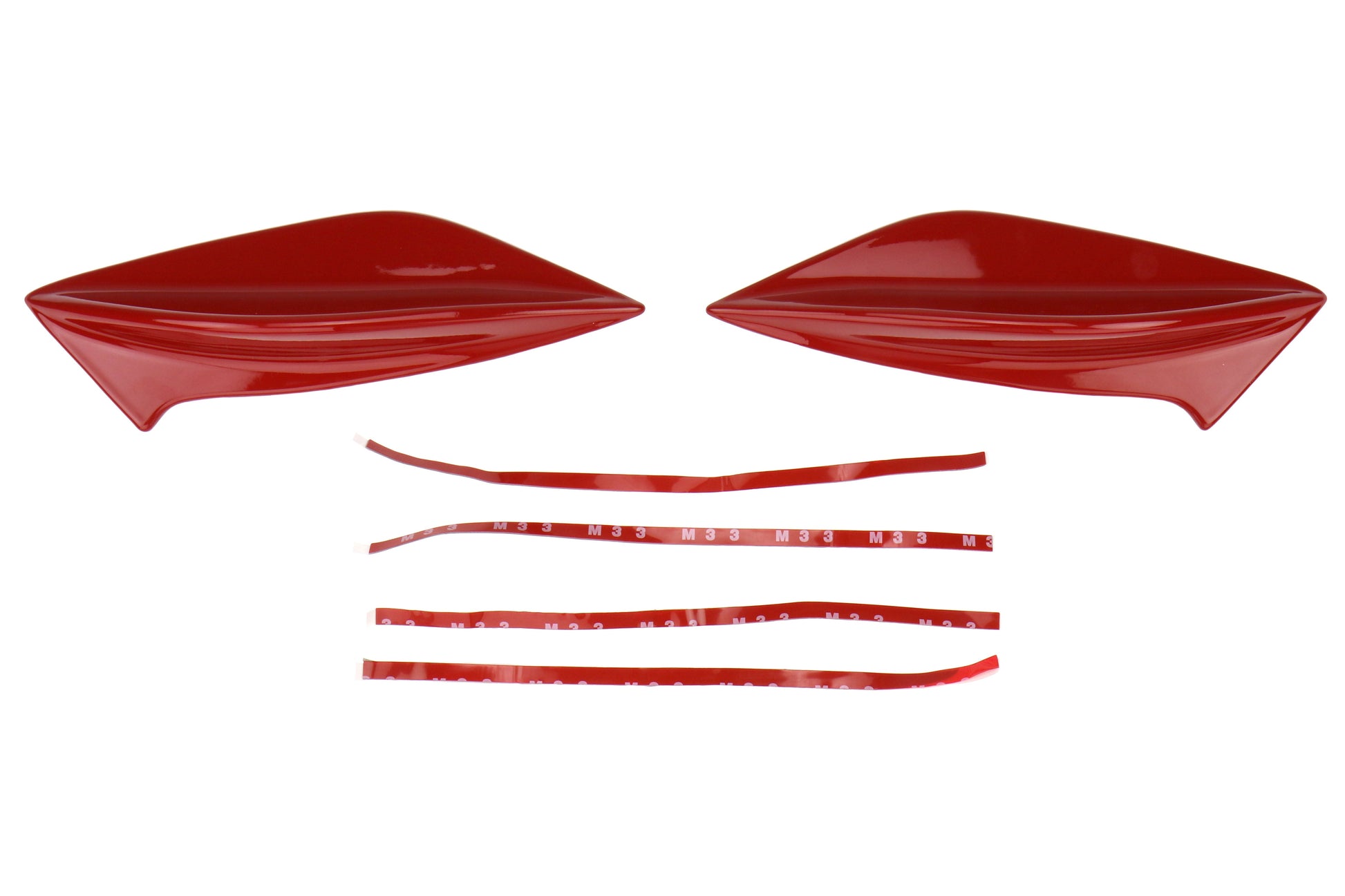 OLM STI Spoiler Side Fins - Lightning Red / Firestorm Red - 2015-2021 Subaru WRX / STI - Graveyard Performance