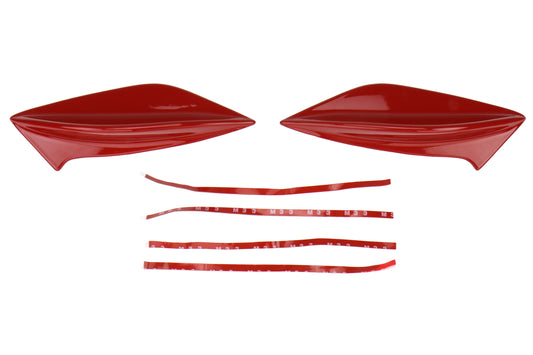 OLM STI Spoiler Side Fins - Lightning Red / Firestorm Red - 2015-2021 Subaru WRX / STI - Graveyard Performance