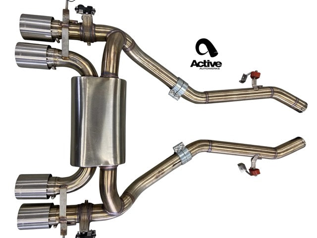 G80 M3 and G82 M4 Valved Rear Axle-back Exhaust w Tips w matte black tips - Graveyard Performance