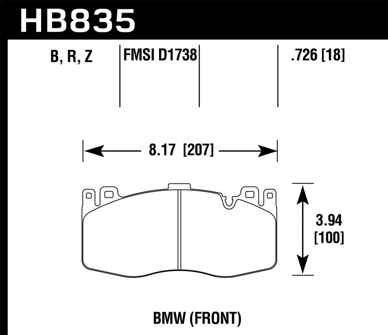 Hawk 13-16 BMW 5 Series HPS 5.0 Front Brake Pads - Graveyard Performance