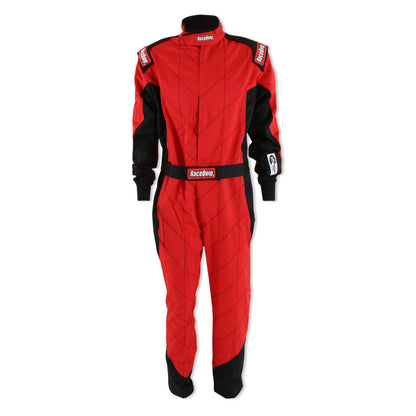RaceQuip Red Chevron-1 Suit - SFI-1 Medium - Graveyard Performance