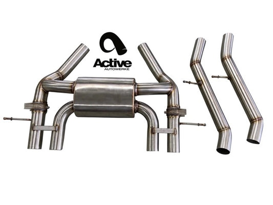 G87 M2 Valved Rear Axle-back Exhaust w Tips w w carbon over black chrome tips