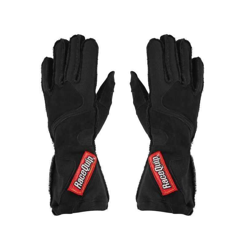 RaceQuip 356 Series 2 Layer Nomex Outseam Race Gloves SFI 3.3 / 5 All Black Small - Graveyard Performance