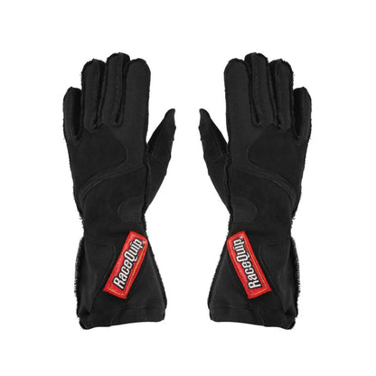 RaceQuip 356 Series 2 Layer Nomex Outseam Race Gloves SFI 3.3 / 5 All Black Small - Graveyard Performance