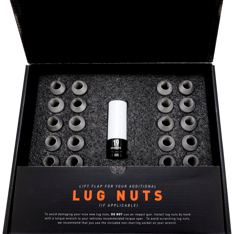Mishimoto Steel Locking Lug Nuts M14x1.5 24pc Set Black - Graveyard Performance