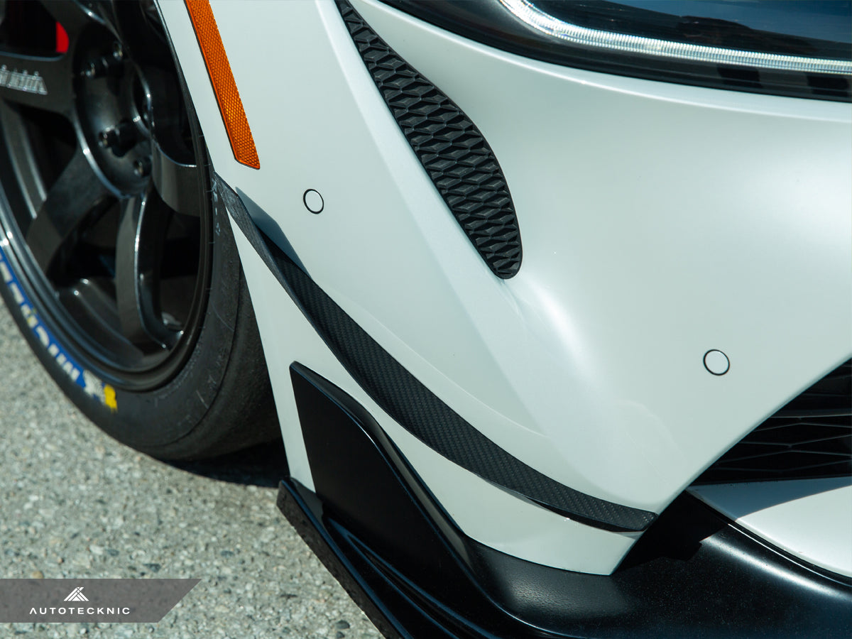AutoTecknic Front Bumper Dry Carbon Canard Set - A90 Supra 2020-Up