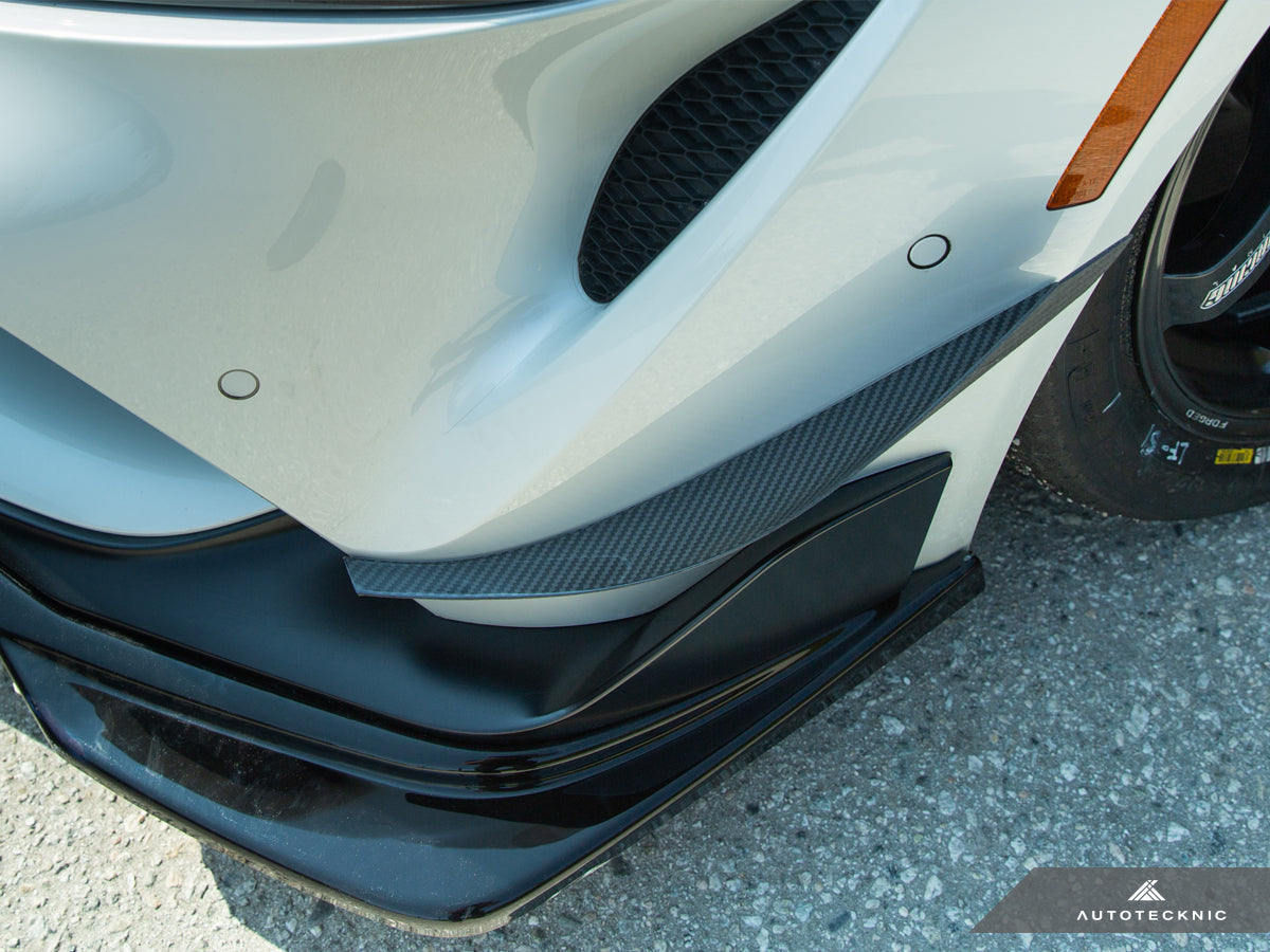 AutoTecknic Front Bumper Dry Carbon Canard Set - A90 Supra 2020-Up