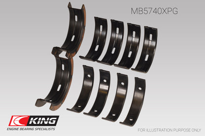King Engine Bearings Subaru EJ20/EJ22/EJ25 Housing Bore + .005 (Size 0.25) Main Bearing Set - Graveyard Performance