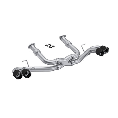 MBRP 20-23 Chevrolet Corvette C8 3in Cat Back Quad Split Rear Exit w/ Carbon Fiber Tips - T304 - Graveyard Performance