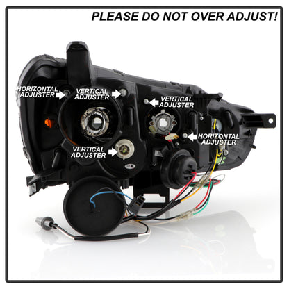 Spyder 08-17 Mitsubishi Lancer EVO 10 Projector Headlights - Black (PRO-YD-ML08V2SI-SEQ-BK)