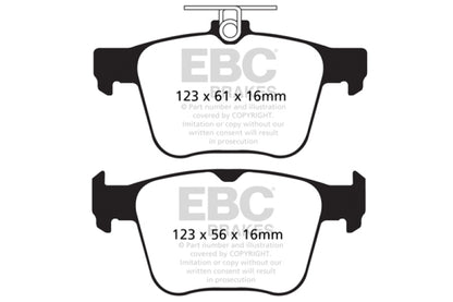 EBC 14-20 Audi S3 2.0 Turbo Yellowstuff Rear Brake Pads - Graveyard Performance