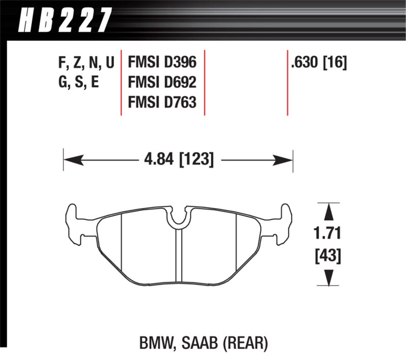 Hawk 95-99 BMW M3 E36 HPS Street Rear Brake Pads - Graveyard Performance