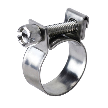 HPS #12 Stainless Steel Fuel Injection Hose Clamps, 10pcs Pack, 25/64" - 15/32" (10mm - 12mm)