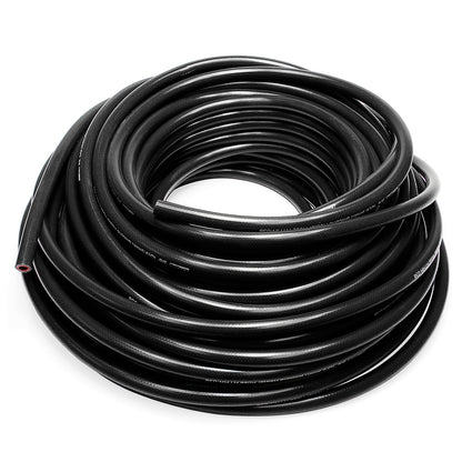 HPS 1/2 inch ID Black high temp reinforced silicone heater hose tubing Max Temperature Rating: 350F Bend Radius: 2-1/2 inch