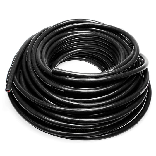 HPS 7/8 inch ID Black high temp reinforced silicone heater hose tubing 50 feet roll Max Temperature Rating: 350F Bend radius: 4 inch