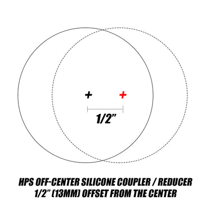 HPS 2" - 2.75" ID, 3" Long, High Temp 4-ply Reinforced Silicone Offset Reducer Coupler Hose Black (51mm - 70mm ID, 76mm Length)