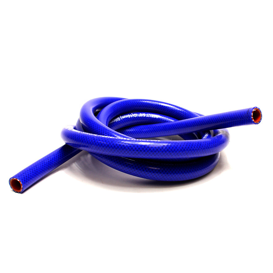 HPS 1/4 inch ID blue high temp reinforced silicone heater hose tubing Max Temperature Rating: 350F Bend Radius: 1 inch