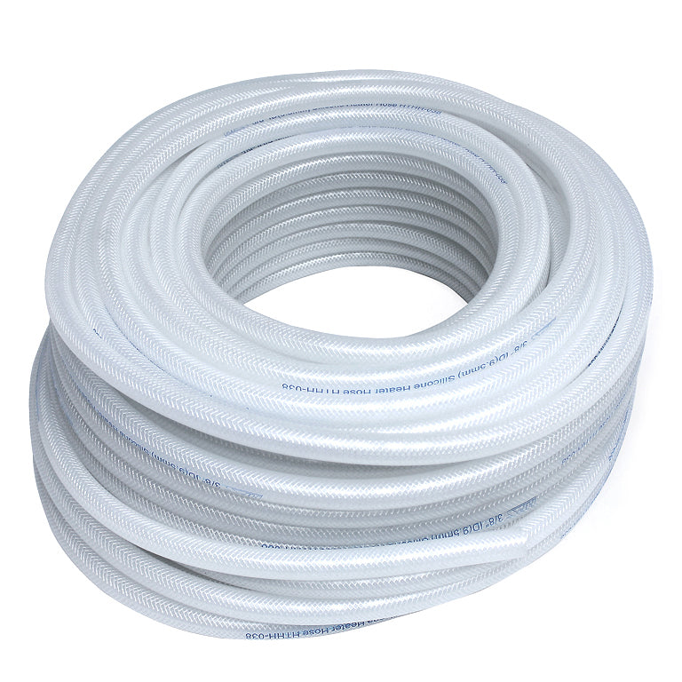 HPS 1/4 inch ID Clear high temp reinforced silicone heater hose tubing 100 feet roll Max Temperature Rating: 350F Bend Radius: 1 inch