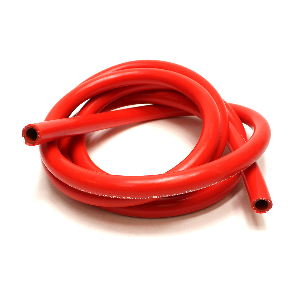 HPS 3/8 inch ID Red high temp reinforced silicone heater hose tubing 10 feet roll Max Temperature Rating: 350F Bend Radius: 1-1/2 inch