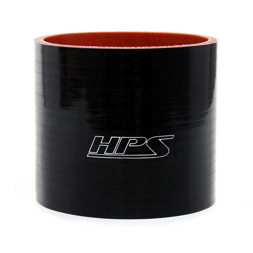 HPS 1-7/8 inch ID 3 inch Long High Temp 4-ply Reinforced Silicone Straight Coupler Hose Black 48mm ID 76mm Length