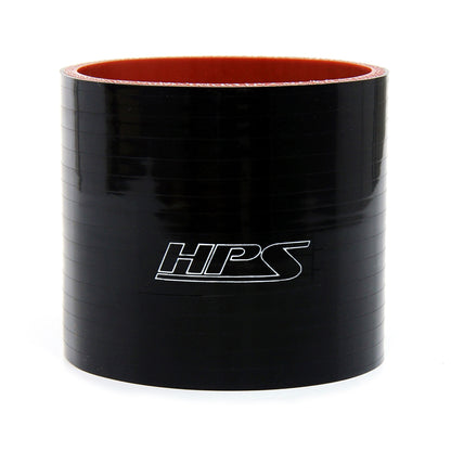 HPS 3-1/8 inch ID 3 inch Long High Temp 4-ply Reinforced Silicone Straight Coupler Hose Black 80mm ID 76mm Length